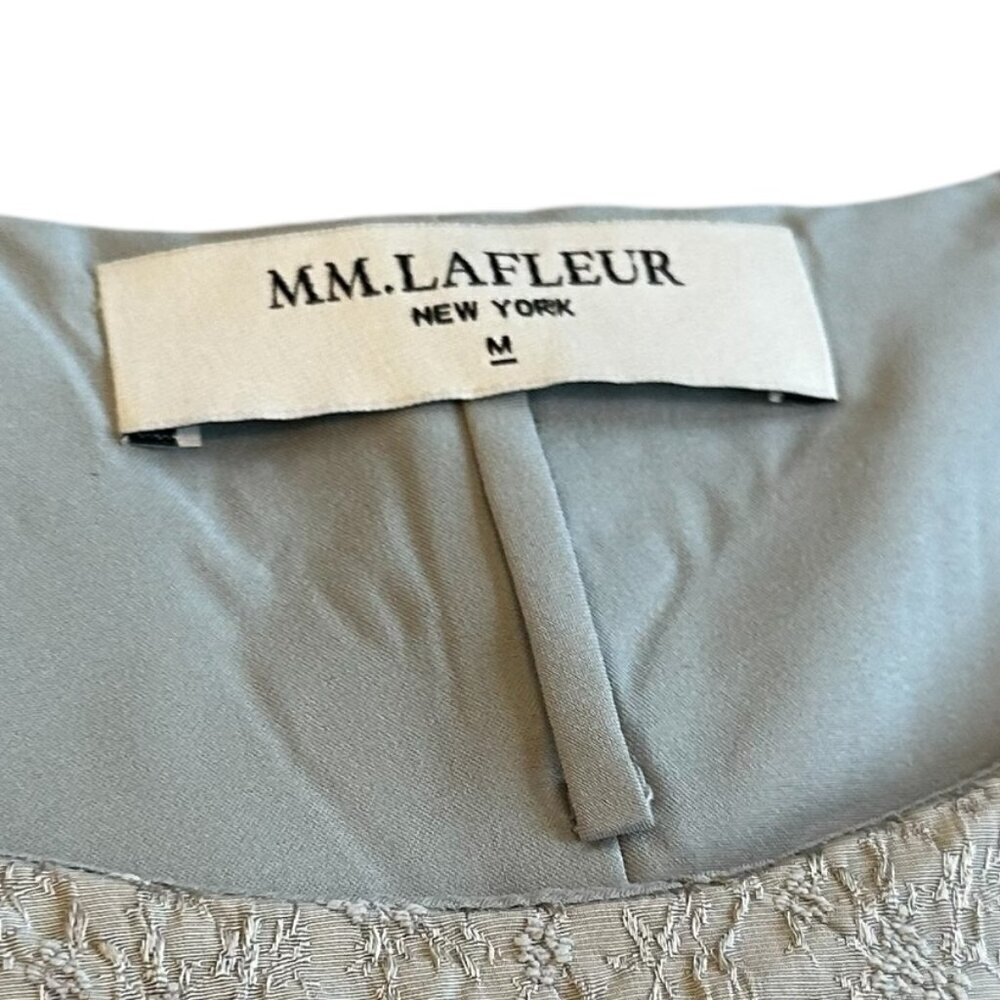 MM Lafleur Grey Sleeveless Textured Shift Dress Crew Neck Size Medium Women's - Picture 11 of 11
